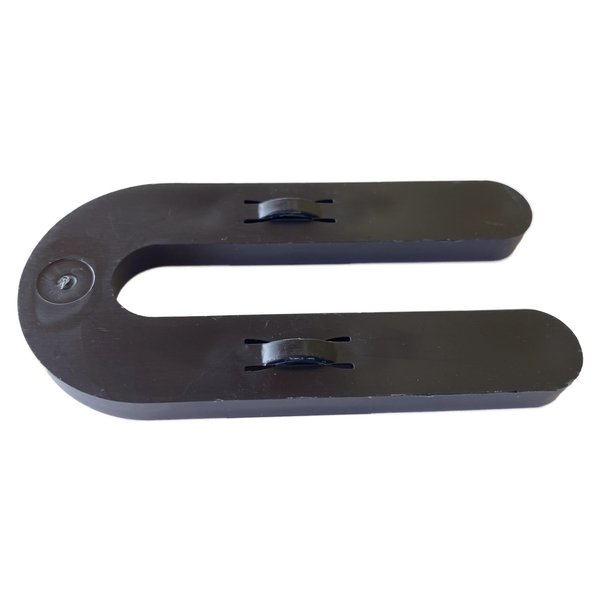 Glazelock 1/4”, 3"L x 1-1/2"W1/2” Slot, Interlocking U-shaped Horseshoe Plastic Shims Black 1000pc/box GLZ01